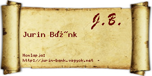 Jurin Bánk névjegykártya